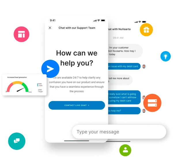 Mobile chat interface showing live customer support